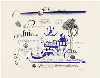SAUL STEINBERG Group of 4 color lithographs.